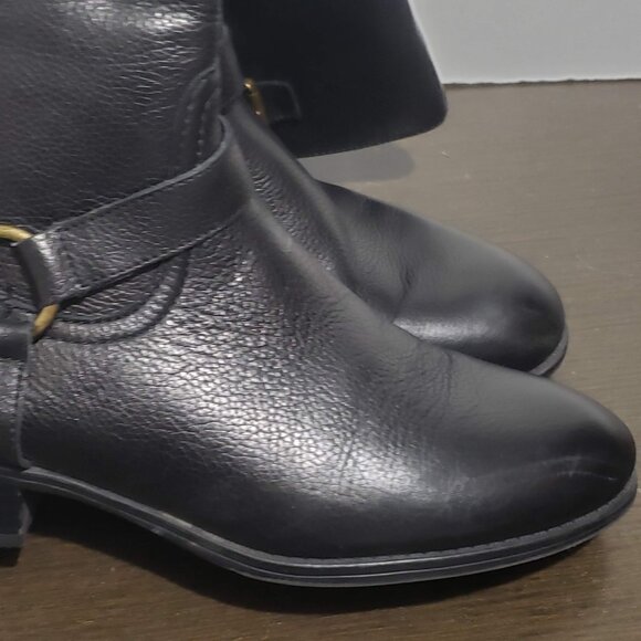 LAUREN Ralph Lauren McLeod Black Lether Riding Boots Knee High 8B - Picture 12 of 14